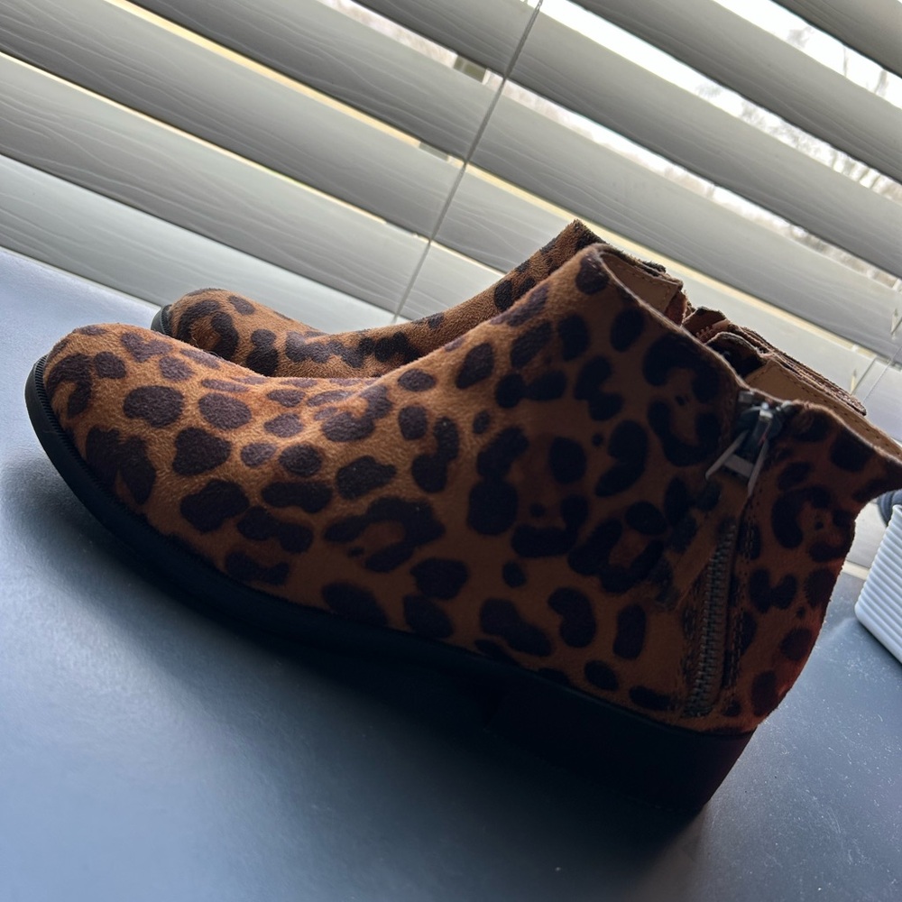 Time and Tru Leopard Print Ankle Boots